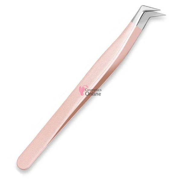 Penseta pentru gene false fir cu fir Rose-Gold curba mega volum ZJ01- de inalta precizie